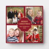 Red and Gold Christmas 4 Square Fotos Collage Fotoplatte (Vorderseite)