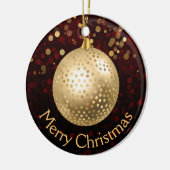 Red and Gold Christmas Bauble & Bokeh Keramik Ornament (Links)
