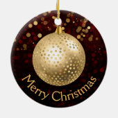 Red and Gold Christmas Bauble & Bokeh Keramik Ornament (Hinten)