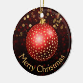 Red and Gold Christmas Baubles & Bokeh Keramik Ornament (Links)