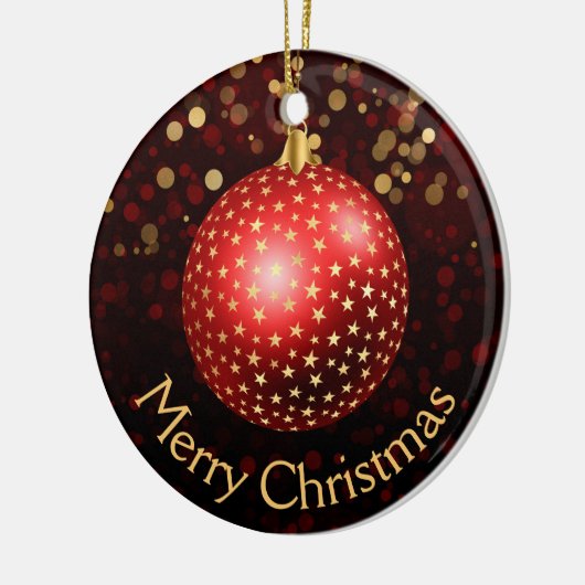 Red and Gold Christmas Baubles & Bokeh Keramik Ornament (Links)