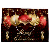 Red and Gold Christmas Baubles Große Geschenktüte (Rückseite)