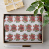 Red and Gold Christmas Bow Festive Patterns Seidenpapier (Geschenk)