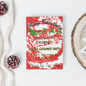 Red and Gold Christmas Cookie/Dinner Party Einladung