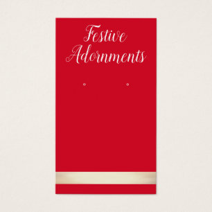 Red and Gold Christmas Earring Display Card
