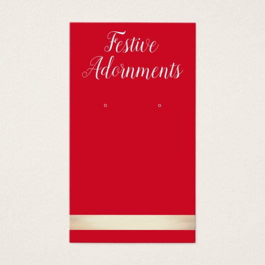 Red and Gold Christmas Earring Display Card (Vorderseite)