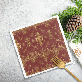 Red and Gold Christmas Elegance Serviette