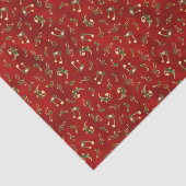 Red and Gold Christmas Musiknoten Muster Seidenpapier (Ausschnitt)