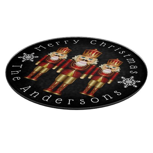 Red and Gold Christmas Nutcracker personalisieren  Schneidebrett (Ecke)