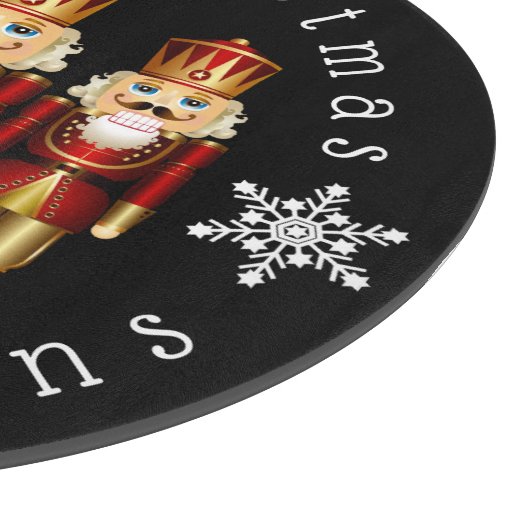 Red and Gold Christmas Nutcracker personalisieren  Schneidebrett (Ecke)