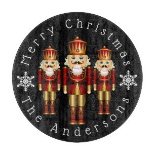Red and Gold Christmas Nutcracker personalisieren  Schneidebrett