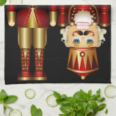 Red and Gold Christmas Nutcrackers Küchentücher (Gefaltet)