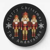Red and Gold Christmas Nutcrackers  Pappteller (Vorderseite)