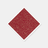 Red and Gold Christmas Pattern | Napkin Serviette (Ecke)