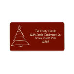 Red and Gold Christmas Tree Address Labels Adressaufkleber<br><div class="desc">Fügen Sie Ihrer E-Mail Farbe und Charakter mit einem unserer individuell gestaltbaren Adressetiketten-Designs hinzu!</div>