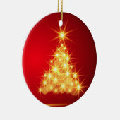 Red and Gold Christmas Tree Keramik Ornament (Rechts)