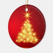 Red and Gold Christmas Tree Keramik Ornament (Links)