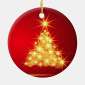 Red and Gold Christmas Tree Keramik Ornament (Hinten)