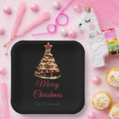 Red and Gold Christmas Tree Pappteller (Party)