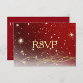 Red and Gold Christmas Wedding RSVP (Vorne/Hinten)