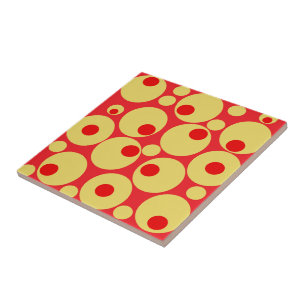 Red and Gold Circles Fliese