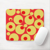 Red and Gold Circles Mousepad (Mit Mouse)