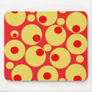 Red and Gold Circles Mousepad