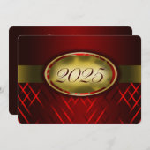 Red and Gold Class 2025 Einladung (Vorne/Hinten)