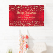 Red and Gold Confetti Weihnachtsmuster Banner (Insitu)