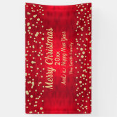 Red and Gold Confetti Weihnachtsmuster Banner (Vertikal)