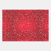 Red and Gold Confetti Weihnachtsmuster Geschenkpapier Set (Vorderseite 3)