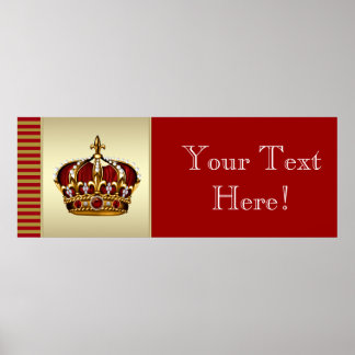 Red and Gold Crown Prince Baby Showbanner Poster