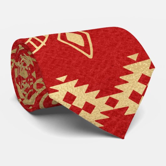 Red and Gold Design Krawatte (Gerollt)