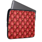 Red and Gold Diamond Tufted Leather Texture Luxury Laptopschutzhülle (Vorne Rechts)