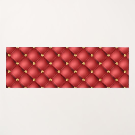 Red and Gold Diamond Tufted Yoga Mat Yogamatte (Vorderseite (Horizontal))