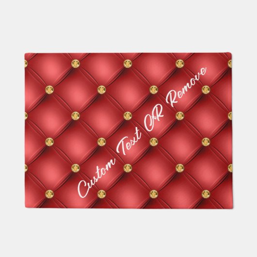 Red and Gold Doormat mit benutzerdefiniertem Text Fußmatte (Vorderseite)