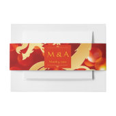 Red and Gold Dragon Wedding Einladungsbanderole (Vorderseite Beispiel)