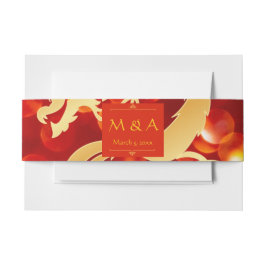 Red and Gold Dragon Wedding Einladungsbanderole