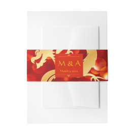 Red and Gold Dragon Wedding Einladungsbanderole