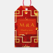 Red and Gold Dragon Wedding Geschenkanhänger (Vorderseite)