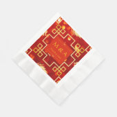 Red and Gold Dragon Wedding Luncheon Napkins Serviette (Ecke)