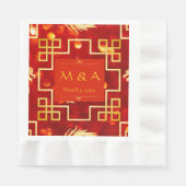 Red and Gold Dragon Wedding Luncheon Napkins Serviette (Vorderseite)
