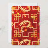 Red and Gold Dragon Wedding Rounded RSVP Card (Rückseite)