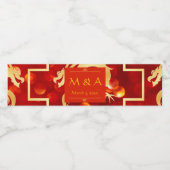 Red and Gold Dragon Wedding Wasserflaschenetikett (Einzelnes Label)