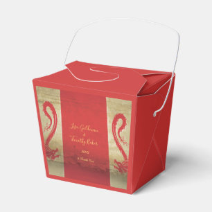 Red and Gold Dragons Asian Themed Wedding Geschenkschachtel