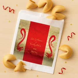Red and Gold Dragons Asian Themed Wedding Geschenktütchen