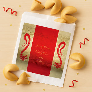 Red and Gold Dragons Asian Themed Wedding Geschenktütchen