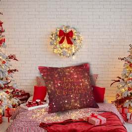 Red and Gold Dreamle Sparkle Familie Weihnachten Kissen