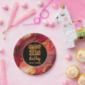 Red and Gold Flaming Hot 21. Geburtstag Pappteller (Party)