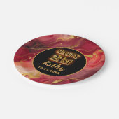 Red and Gold Flaming Hot 21. Geburtstag Pappteller (Schrägansicht)